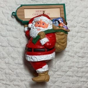 Vintage 1989 “Visit From Santa” Hallmark Collector’s Club Members Ornament w/Box